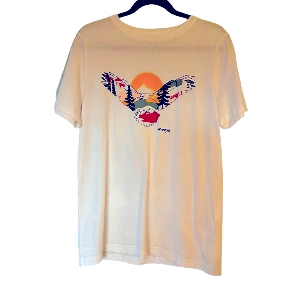 Wrangler Women’s Graphic T-shirt Size S Short Sleeve Oversized Eagle Mountains